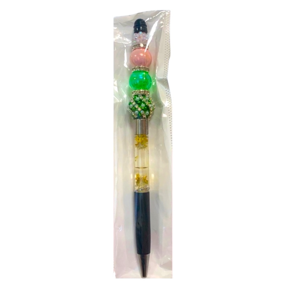 Beaded Pen Colorful in Pink & green design elegance. - Picture 5 of 8